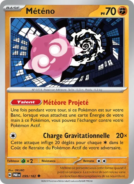 Carte Pokémon Météno 099/182 Peu Commune Faille Paradoxe