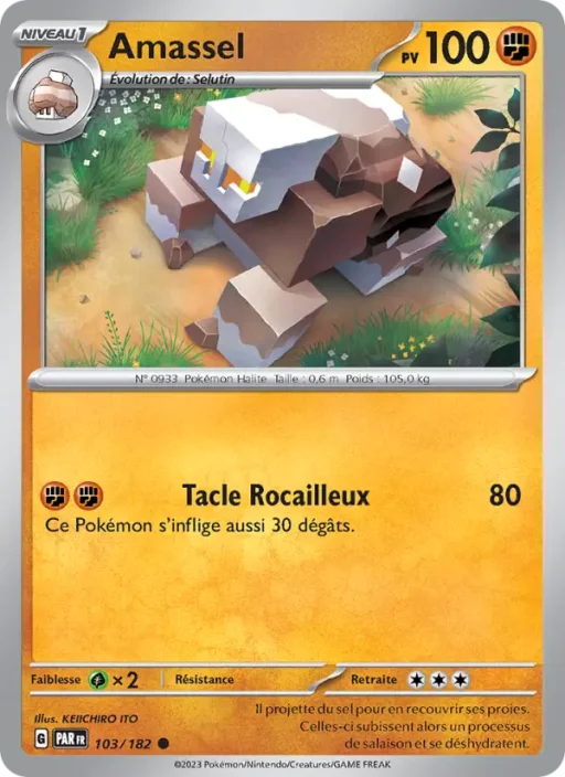 Carte Pokémon Amassel 103/182 Commune Faille Paradoxe
