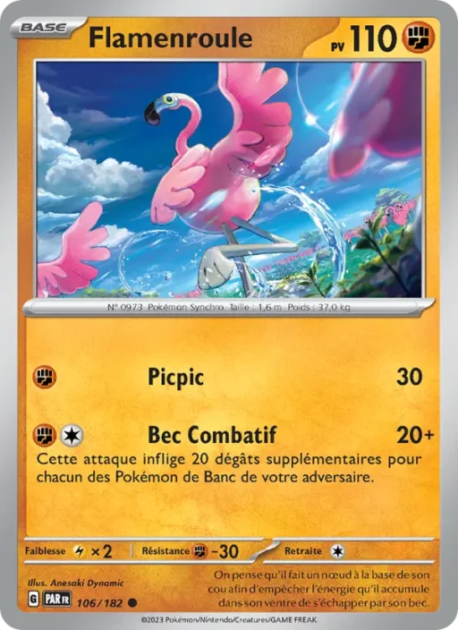 Carte Pokémon Flamenroule 106/182 Commune Faille Paradoxe
