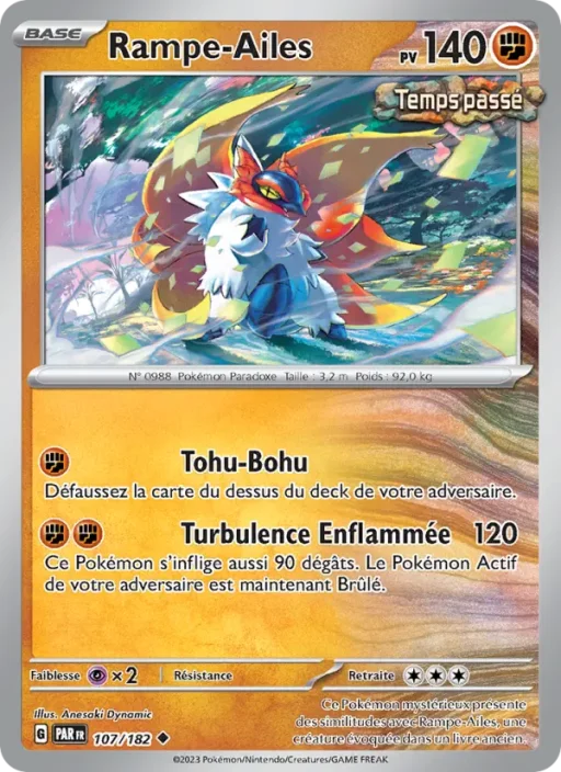 Carte Pokémon Rampe-Ailes 107/182 Peu Commune Faille Paradoxe