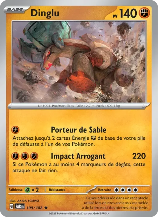 Carte Pokémon Dinglu 109/182 Rare Faille Paradoxe