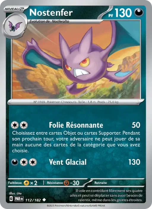 Carte Pokémon Nostenfer 112/182 Peu Commune Faille Paradoxe