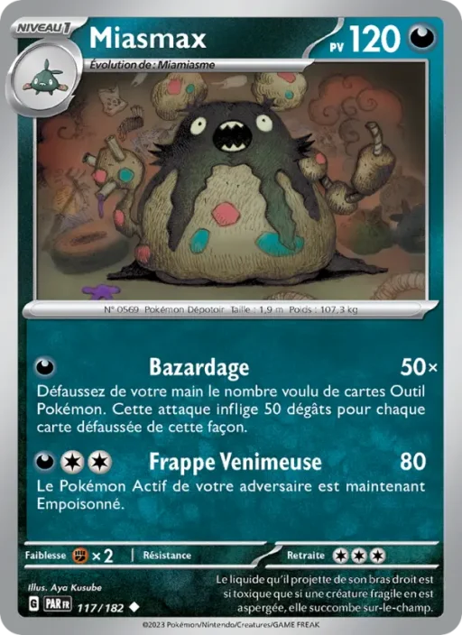 Carte Pokémon Miasmax 117/182 Peu Commune Faille Paradoxe