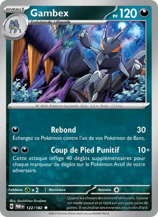 Carte Pokémon Gambex 122/182 Rare Faille Paradoxe