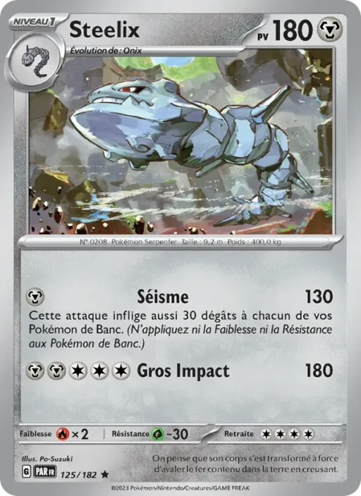 Carte Pokémon Steelix 125/182 Rare Faille Paradoxe