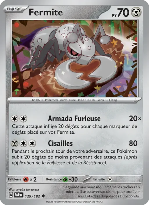 Carte Pokémon Fermite 129/182 Peu Commune Faille Paradoxe