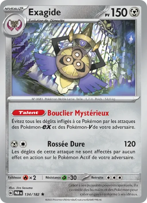 Carte Pokémon Exagide 134/182 Rare Faille Paradoxe