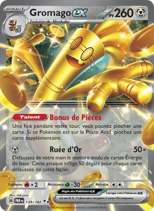 Carte Pokémon Gromago-ex 139/182 Double rare Faille Paradoxe