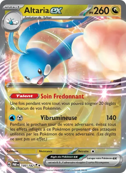 Carte Pokémon Altaria-ex 140/182 Double rare Faille Paradoxe