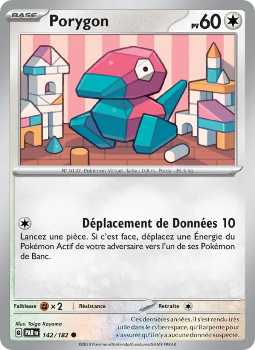 Carte Pokémon Porygon 142/182 Commune Faille Paradoxe