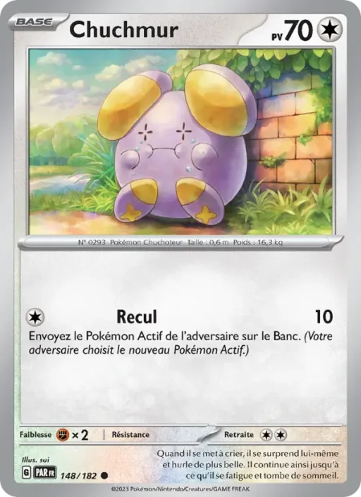 Carte Pokémon Chuchmur 148/182 Commune Faille Paradoxe