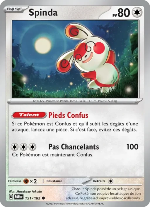 Carte Pokémon Spinda 151/182 Commune Faille Paradoxe