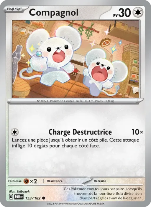 Carte Pokémon Compagnol 153/182 Commune Faille Paradoxe