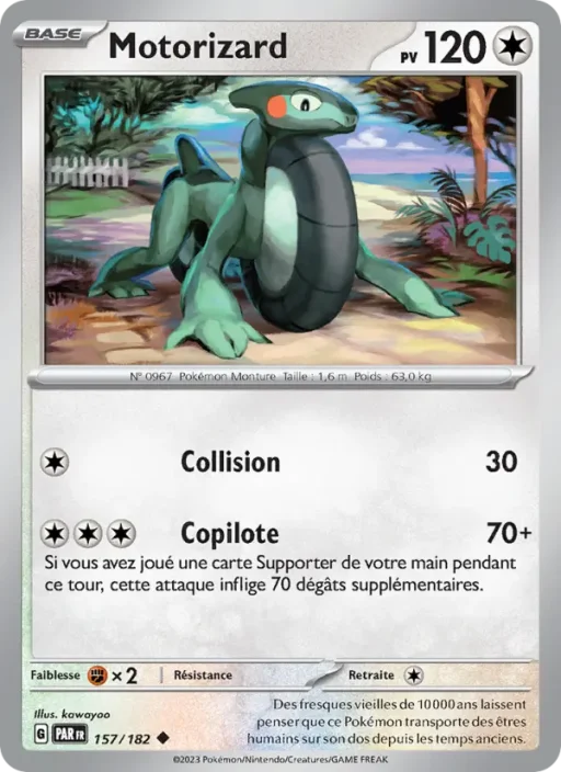 Carte Pokémon Motorizard 157/182 Peu Commune Faille Paradoxe