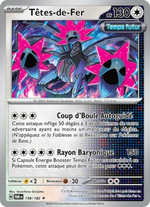 Carte Pokémon Têtes-de-Fer 158/182 Rare Faille Paradoxe