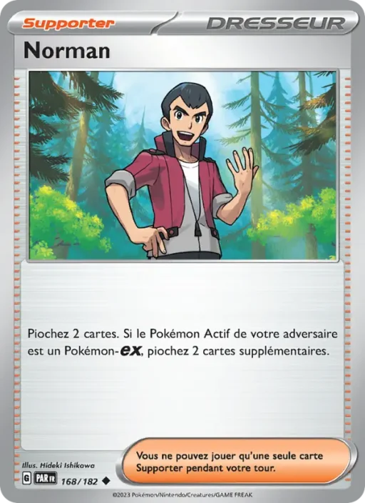 Carte Pokémon Norman 168/182 Peu Commune Faille Paradoxe