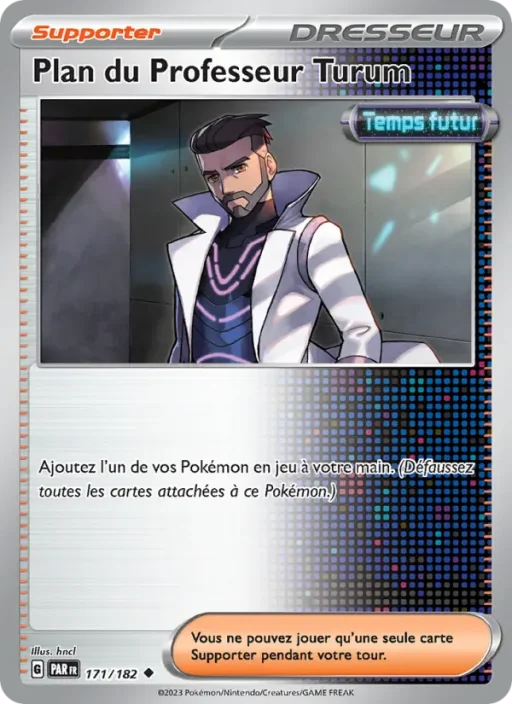 Carte Pokémon Plan du Professeur Turum 171/182 Peu Commune Faille Paradoxe