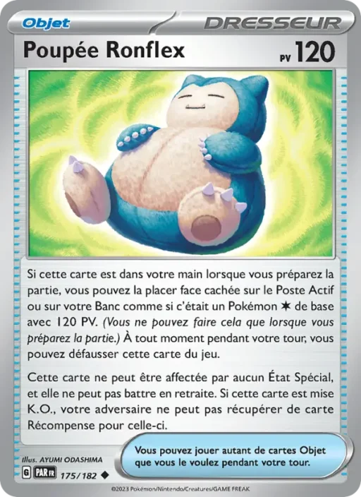 Carte Pokémon Poupée Ronflex 175/182 Peu Commune Faille Paradoxe