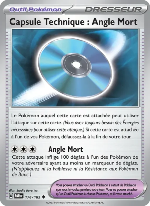 Carte Pokémon Capsule Technique : Angle Mort 176/182 Peu Commune Faille Paradoxe