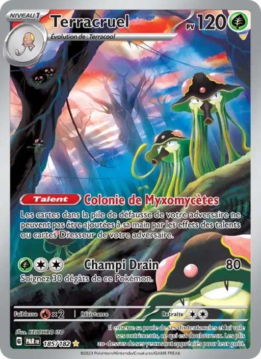 Carte Pokémon Terracruel 185/182 Illustration rare Faille Paradoxe