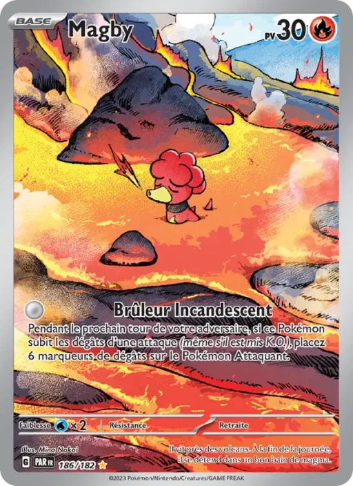 Carte Pokémon Magby 186/182 Illustration rare Faille Paradoxe