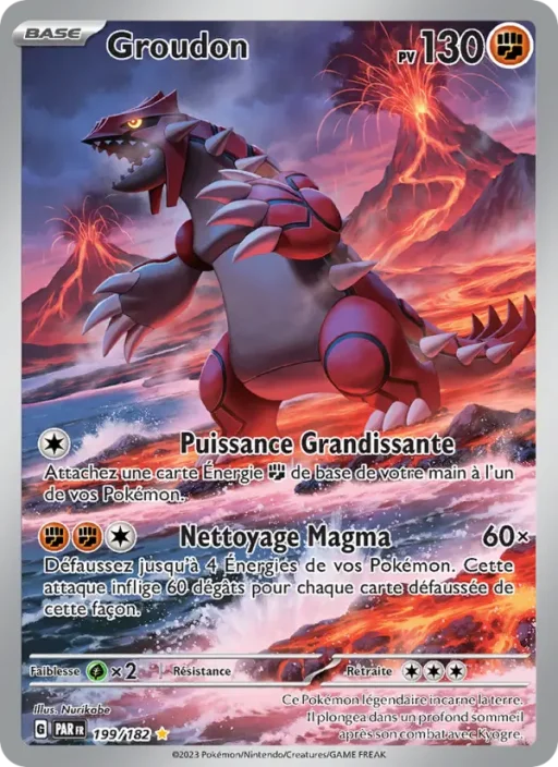 Carte Pokémon Groudon 199/182 Illustration rare Faille Paradoxe