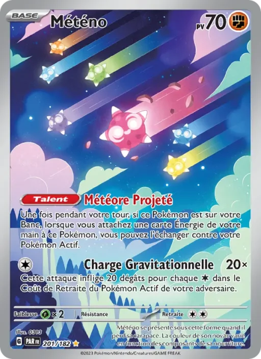 Carte Pokémon Météno 201/182 Illustration rare Faille Paradoxe