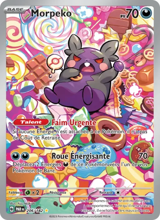 Carte Pokémon Morpeko 206/182 Illustration rare Faille Paradoxe