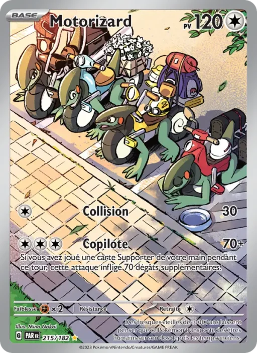 Carte Pokémon Motorizard 215/182 Illustration rare Faille Paradoxe