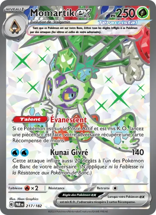 Carte Pokémon Momartik-ex 217/182 Ultra Rare Faille Paradoxe