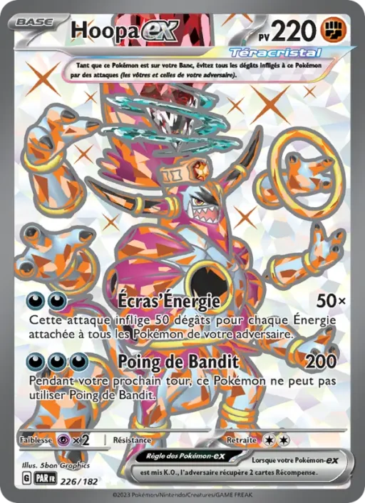 Carte Pokémon Hoopa-ex 226/182 Ultra Rare Faille Paradoxe