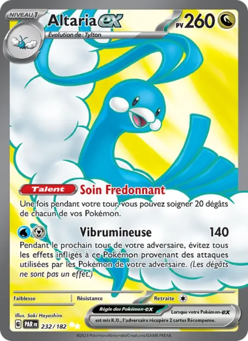 Carte Pokémon Altaria-ex 232/182 Ultra Rare Faille Paradoxe