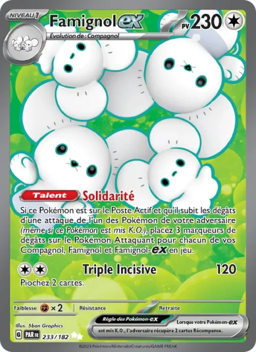 Carte Pokémon Famignol-ex 233/182 Ultra Rare Faille Paradoxe