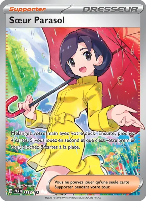 Carte Pokémon Sœur Parasol 238/182 Ultra Rare Faille Paradoxe