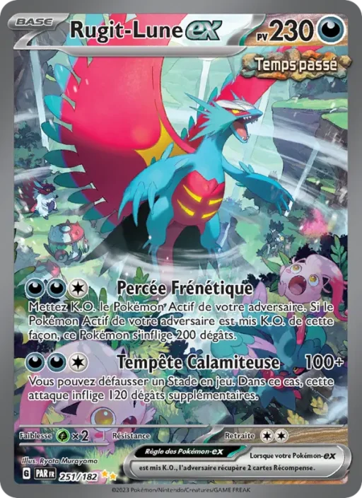 Carte Pokémon Rugit-Lune-ex 251/182 Illustration spéciale rare Faille Paradoxe