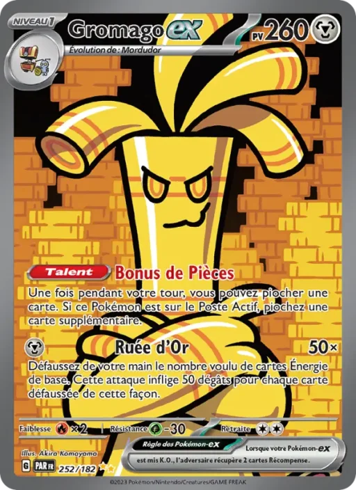 Carte Pokémon Gromago-ex 252/182 Illustration spéciale rare Faille Paradoxe
