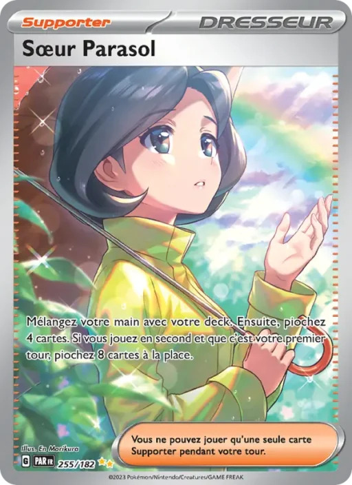 Carte Pokémon Sœur Parasol 255/182 Illustration spéciale rare Faille Paradoxe