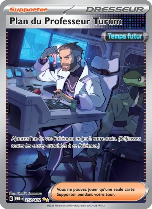 Carte Pokémon Plan du Professeur Turum 257/182 Illustration spéciale rare Faille Paradoxe