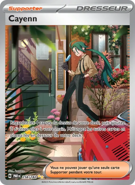 Carte Pokémon Cayenn 258/182 Illustration spéciale rare Faille Paradoxe