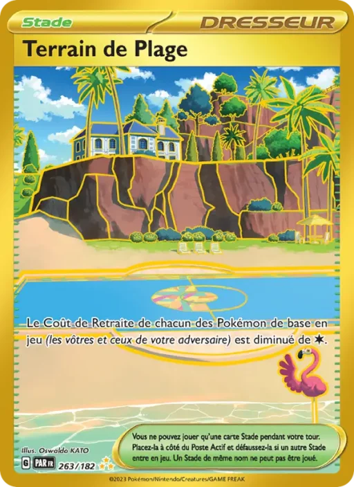 Carte Pokémon Terrain de Plage 263/182 Hyper rare Faille Paradoxe