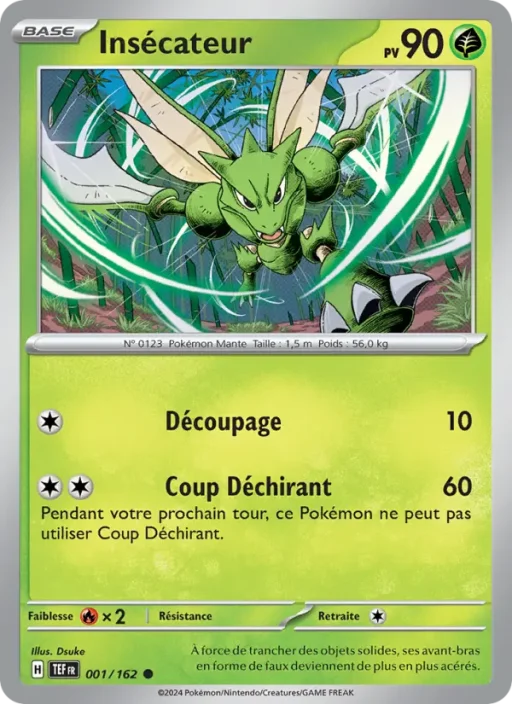 Carte Pokémon Insécateur 001/162 Commune Forces Temporelles