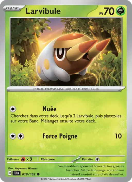 Carte Pokémon Larvibule 018/162 Commune Forces Temporelles