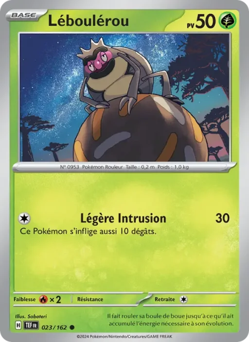 Carte Pokémon Léboulérou 023/162 Commune Forces Temporelles