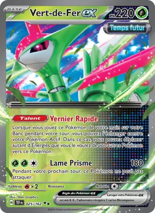 Carte Pokémon Vert-de-Fer-ex 025/162 Double rare Forces Temporelles