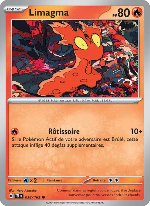 Carte Pokémon Limagma 028/162 Commune Forces Temporelles