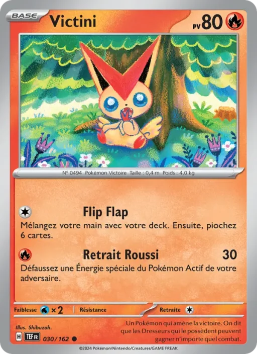 Carte Pokémon Victini 030/162 Commune Forces Temporelles