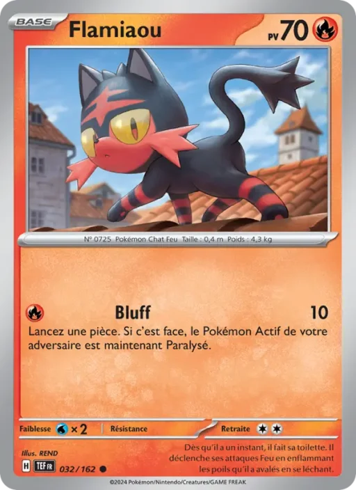 Carte Pokémon Flamiaou 032/162 Commune Forces Temporelles