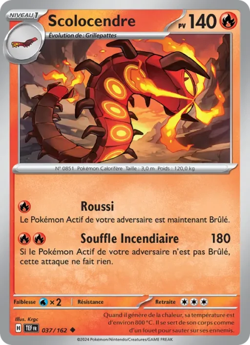 Carte Pokémon Scolocendre 037/162 Peu Commune Forces Temporelles