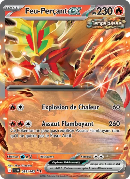 Carte Pokémon Feu-Perçant-ex 038/162 Double rare Forces Temporelles