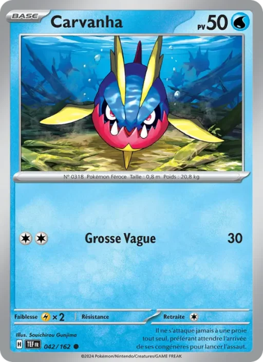 Carte Pokémon Carvanha 042/162 Commune Forces Temporelles